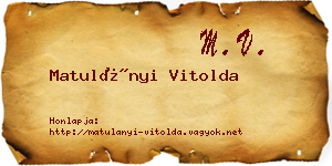 Matulányi Vitolda névjegykártya